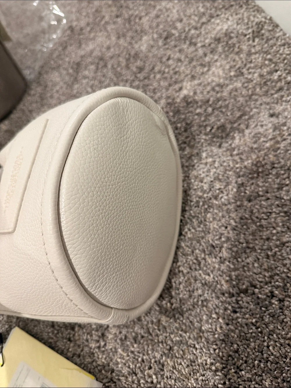 Marc Jacobs Cream Leather Bucket Drawstring Bag